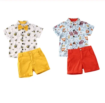 1-6Y Sommeren Herre Spædbarn Baby Drenge Tøj Sæt dyreprint Kort Ærme T-Shirts, Toppe+Shorts 2stk