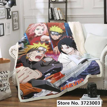 3D Anime Naruto Sjove Karakter Tæppe Print Sherpa Tæppe på Sengen boligtekstiler Drømmeagtig
