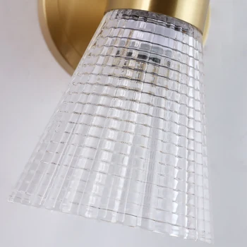 Jmzm Kobber væglampe Hong Kong Style Stue Baggrund væglampe Sengen Midtergangen Lampe LED Enkel Kreative Dekorative Lamper 66516