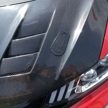 YOLU Universal Bil Carbon Fiber Sticker til Motorhjelmen Låses Racing Motorhjelm Dekorative Hætte Scoop Klistermærker til BMW Nissan AMG Mustang