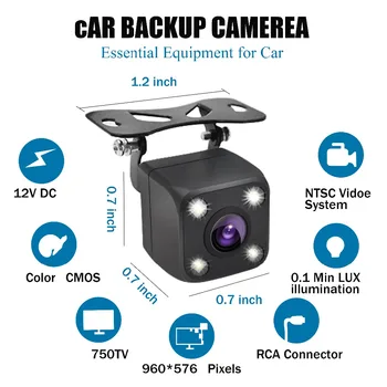 HD nattesyn Bil førerspejlets Kamera 170° Vidvinkel Universal Reverse Parkering Kamera Vandtæt LED Auto Backup-Skærm