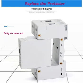 40KA 2 Pole AC Surge Protector for Distribution AC SPD 2 fase Elektrisk enhed til overspændingsbeskyttelse for solenergi system 6665