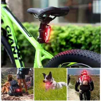 Cykel Lys Bageste USB-Genopladelige LED Lommelygte Vandtæt 5 Tilstande for Cykel Lys Cykling Baglygte på cykel tilbehør