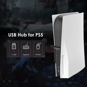 6-i-1 USB-Hub med 5 USB A + 1 USB-C-Porte til Sony PS5 Playstation 5 Digitale Udgave spillekonsol Tilbehør
