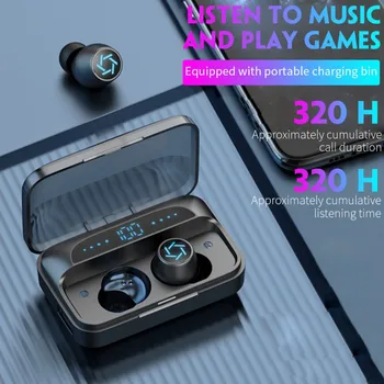 Ny 2020-TWS Trådløse Hovedtelefoner 3500mAh Opladning boks, Bluetooth 5.0 Øretelefoner 9D HIFI Med LED Skærmen Sports Vandtætte Øretelefoner