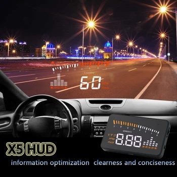 Bil Auto Elektronisk Speedometer X5 Bilens Hastighed Projektor OBD2 Head Up Display Auto Speedometer Forruden Projektor HUD Digital