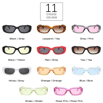 SÅ&EI Mode Rektangel Kvinder Solbriller Candy Farve Klar Linse Briller Damer Tendenser Sol Briller Vintage Mænd Oculos UV400