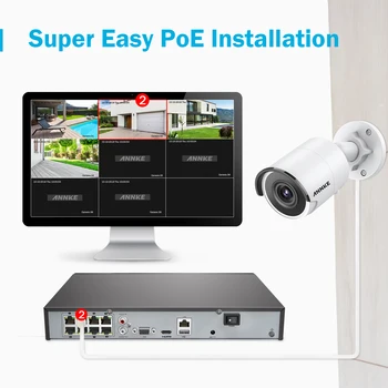 ANNKE 8CH 8MP Ultra HD PoE Netværk Video Security System 4K H. 265 Overvågning NVR 4x8MP HD IP67 POE CCTV Bullet Kameraer