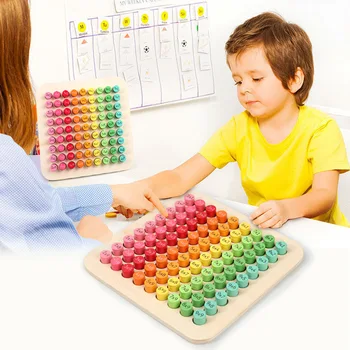 Træ-9*9 Multiplikation Tabel yrelsen tælle blokke læring legetøj til børn numre matematik legetøj læring spil 5-8 år, gift