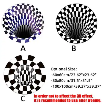 3D-Volution Tæppe Tæppe Visuel Illusion Print Optisk Illusion Områder til Væg-Tæppe Pad skridsikker Dørmåtte Tæppe Til Hjem Parlor Indretning