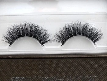 2020 Ny 1 pair håndlavet real mink fur lange falske øjenvipper 3D strip mink vipper tykke falske falske øjenvipper for Makeup, skønhed værktøj