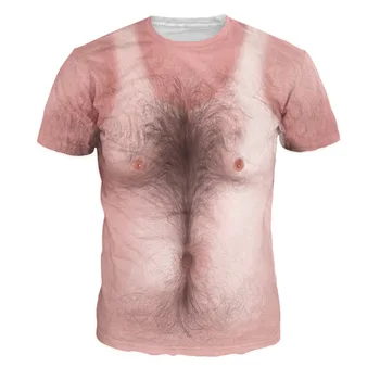 2020 nye trykte T-shirt bryst hår 3d-T-shirt sommer mode kort-langærmet T-shirt bedste mandlige/kvindelige kort-langærmet top