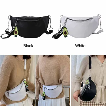 Kvinders Avocado Vedhæng Solid Farve sadeltaske Skulder Diagonal Taske Mode Lomme Simpel bryst taske сумка на пояс