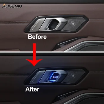 4stk Tilpasset Bil LED dørhåndtag Skål Dække Indre Atmosfære Lys Passer til Enhver Auto Model Indvendige Bil Tilbehør
