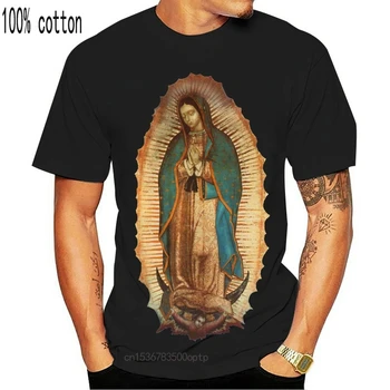 Nye 2018 Fashion Herre T-Shirts til Mænd Madonna Vor Frue Af Guadalupe Jomfru Maria Religiøse Grafisk T-Shirt 027110
