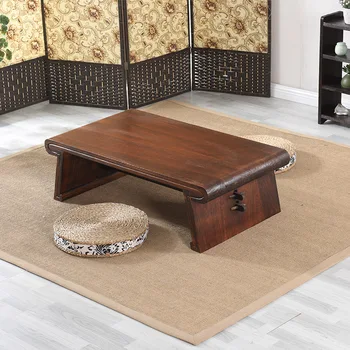 Træ-Asian Japansk/Kinesisk Lave Te Bordet, Rektangel, Stue Møbler Tabel For Te, Kaffe Antikke Gongfu Træ Tabel