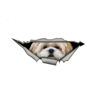 Dejlig Hund, Bil Mærkat Shih Tzu 3D PVC Decal Kreative Ændret Vandtæt Biler Dekoration,15cm*6 cm 7035