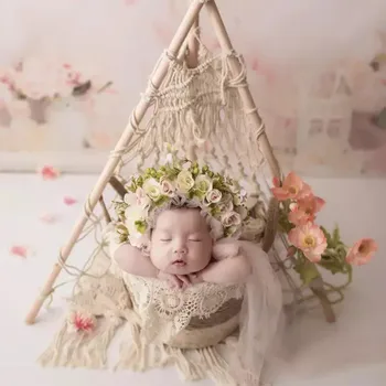 Nyfødt Fotografering Rekvisitter Baby Mini Telt Blonder Telt Spædbarn Foto Dekorationer Baby Skyde Tilbehør Foto Studio Scene Pynt