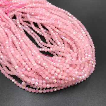 Natursten Steg Quartzs Løse Perler 2mm 3mm 4mm Lille Pink Quartz Crystal Charm Perler til smykkefremstilling af Armbånd-Halskæde