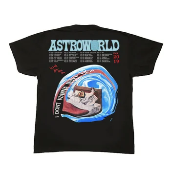 19ss Scott Travis AstroWorld jeg Ønsker ikke At Vågne Op T-shirt Mænd W 1:1 Bedste Kvalitet T-shirts Top Tee ASTROWORLD T-shirts