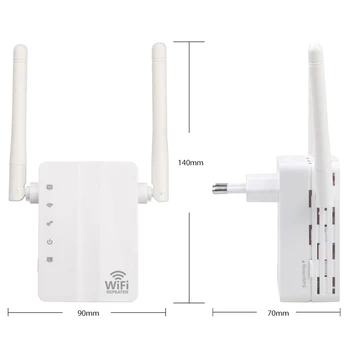 2,4 G Wireless WiFi Repeater Dual Band 300Mbps Signal Forstærker Booster 2 Antenner WiFi Range Extender Wlan-eller LAN-Port Router