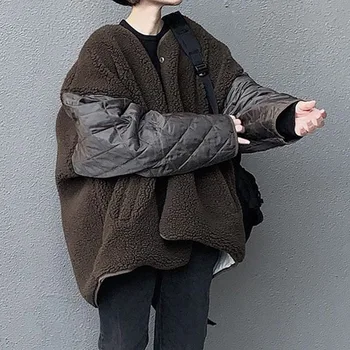 2020 Bomuld Vatteret Jakke Kvinder Designer Mode Japansk koreansk OL Patchwork Løs Parkacoats Forår Vinter Frakke Outwear Overfrakke 710