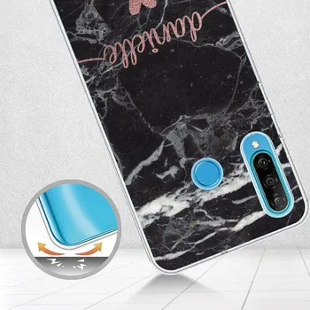 Tilpassede Personlige din Oprindelige Navn Marmor Phone Cover Til Huawei Honor Mate 10 20 Nova P20-P30 P40 S Smart Blød Klart Tilfælde