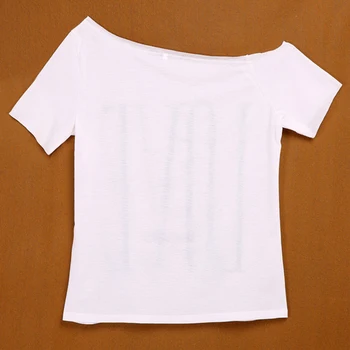 2020 Nye Sommer Dame Ladies Casual Mode Slash Hals Off-shoulder Kort Ærme T-shirts KÆRLIGHED Breve Hvide t-Shirts Toppe