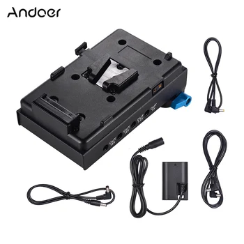 Andoer V Mount-V-lås til Batteri Adapter Plade LP-E6 Dummy Batteri Adapter til BMCC BMPCC Canon 4/80D/6D2/7D2 til Monitor-Optager