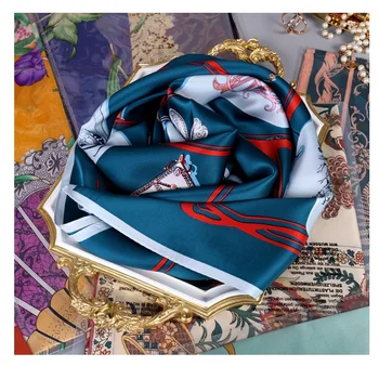 16mm Tunge Silke Tørklæde Sjal Wraps Høj Kvalitet, Luksus Silke Tørklæder Foulard 105x105cm