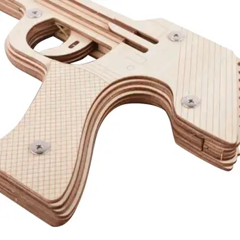 Elastik Kanon Legetøj Modeller 3D Træ-Puslespil Simulering Bullet elastik Launcher Mekanisk elastik Pistol
