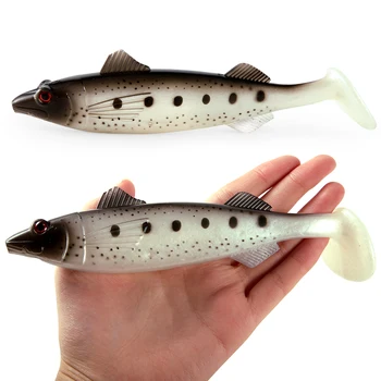 Fiskeri bløde ørred lokke 18cm 65g kunstig agn store shads blød PVC materiale til havaborre aborre sandart