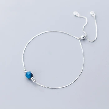 LKO nye ankommer fashion sølv 925 simple mode blå Tigerøje armbånd til kvinder S925 romantisk Søde armbånd til piger