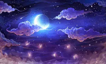 Fantasi Nat, Himmel, skyer full moon elf fe stjerne foto baggrund af Høj kvalitet Computeren udskrivning af væggen baggrund 71860