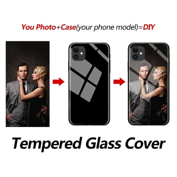 DIY Fashion Brand Tilpasset Hærdet Glas cover til iPhone 12 Mini 11 12 Pro XS SE ANTAL I 2020 X XS-XR-DIY-Phone Cover Shell Coque 72