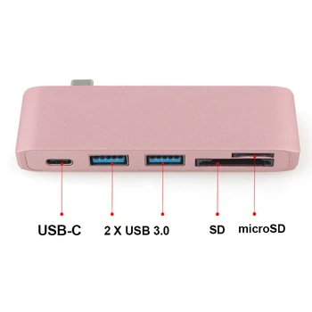 USB-C-Hub Til SD-TF-Læser Slot Hub 3.0 PD Thunderbolt 3 USB-C-Hub Adapter til MacBook Nye Pro Air 12 13 15 16 2020 2019 A2141