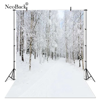 NeoBack Vinter Hvid Sne, Skov, Bjerg Træ Scene Foto Baggrund Vinyl Klud Jul Studie Portræt Fotografering Baggrund 72446