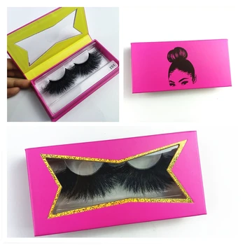 Print logo Lille pige Eyelash Emballage Engros Tom Lash Kasser 25mm Mink Vipper Kreative Øjenvipper Pakke makeup