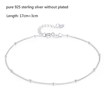 Ren Ægte 925 Sterling Sølv, Lille, Tynd Perler Bremse Kæde Armbånd til Kvinder, Piger Ven Smykker pulseras armbanden voor vrouwen