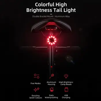 Lommelygte Til cykel Cykel Cykel baglygte Auto Start/Stop, Brake Sensing IPx65 Vandtæt LED Opladning Cykling Tailligh