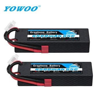 1/2 pakker YOWOO Graphene Batteri 2S 7.4 V 6500mah 65C Lipo Batteri Hardcase med Deans stik til 1/8 1/10 RC Bil Losi Buggy Lastbil