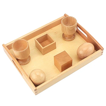 Unisex Baby Legetøj Montessori 3D-Objekt Montering Motion Æg Bolden med Cup Terning med Træ-Box Tidlig Uddannelse Førskole Legetøj 2-4