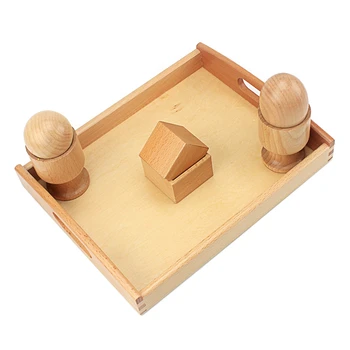 Unisex Baby Legetøj Montessori 3D-Objekt Montering Motion Æg Bolden med Cup Terning med Træ-Box Tidlig Uddannelse Førskole Legetøj 2-4