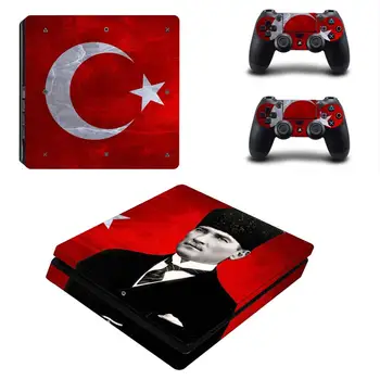 Tyrkiet Nationale Flag Ataturk PS4 Slim Skin Sticker Til PlayStation 4 Konsol og Controller Dualshock PS4 Slim-Mærkat Mærkat