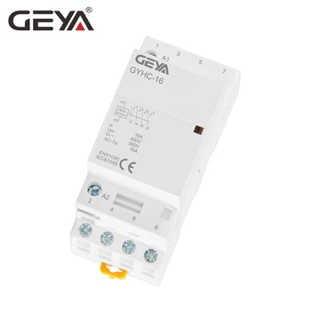 GEYA GYHC 4P 16A, 20A, 25A 4NO ELLER 2NO2NC 220V/230V 50/60 HZ Din-skinne Husstand AC Modulær Kontaktor