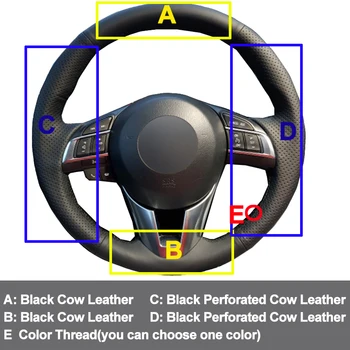 Håndsyning Rattet Dækning af Top Cow Læder Volant For Mazda 3 Axela Mazda 6 Atenza Mazda 2 CX-3 CX-5 Scion iA 2016