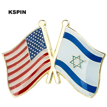 U. S. Et Israel Venskab Flag Badge Flag pin-10stk en masse XY0375