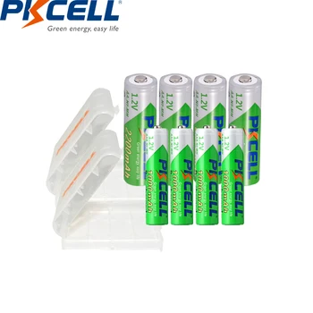 PKCELL 4STK AAA-1000 MAH NIMH-batteri og 4stk AA 2200MAH 1,2 v NIMH AA genopladelige batteri lav egen afladning af batterier for legetøj