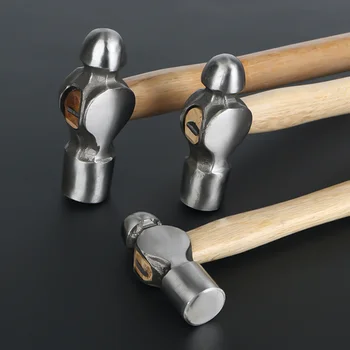 Skridsikre runde hoved hammer med Træ-Håndtag af stål bolden pein hammer for Træbearbejdning maskinarbejder reparation Af håndværktøj 0.5 KG.1LB.2LB3LB