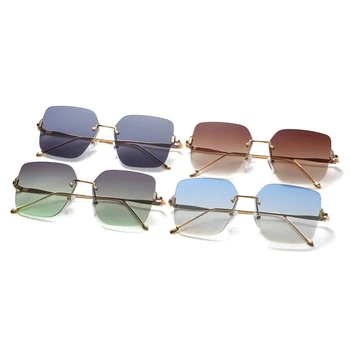 LongKeeper Mode Uindfattede Square Solbriller Kvinder Trendy Nye solbriller Kvindelige Gradient Linse Oculos De Sol Feminino UV400